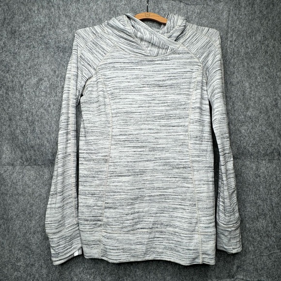 lululemon athletica Tops - Lululemon Think Fast Hoodie Space Dye Camo White Silver Spoon- Sz 8